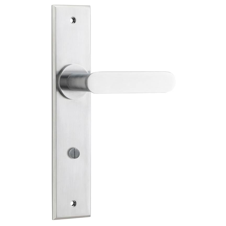 Bronte Lever Brushed Chrome Chamfered Backplate