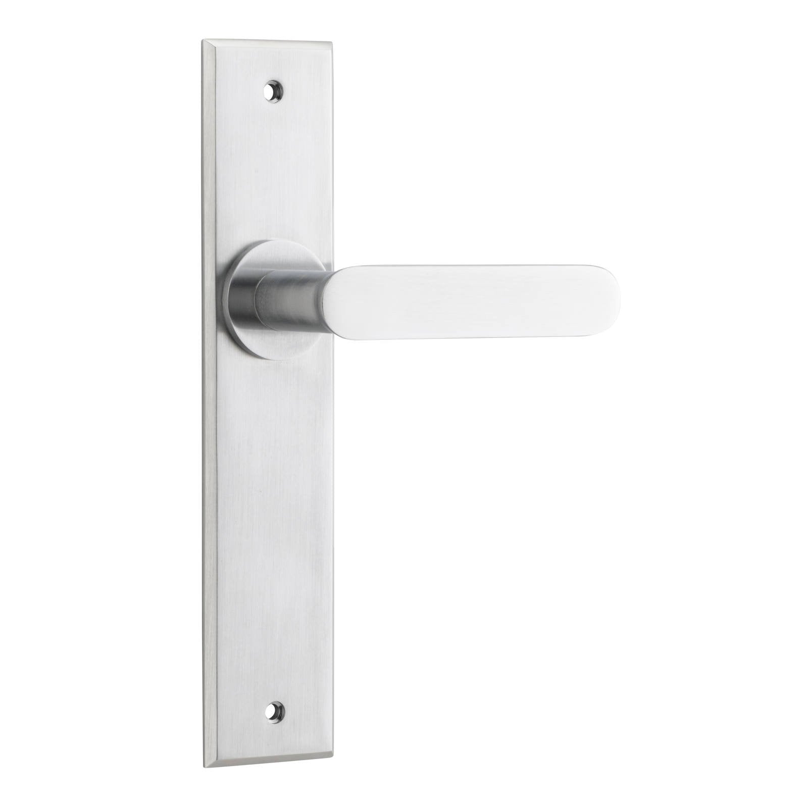 Bronte Lever Brushed Chrome Chamfered Backplate