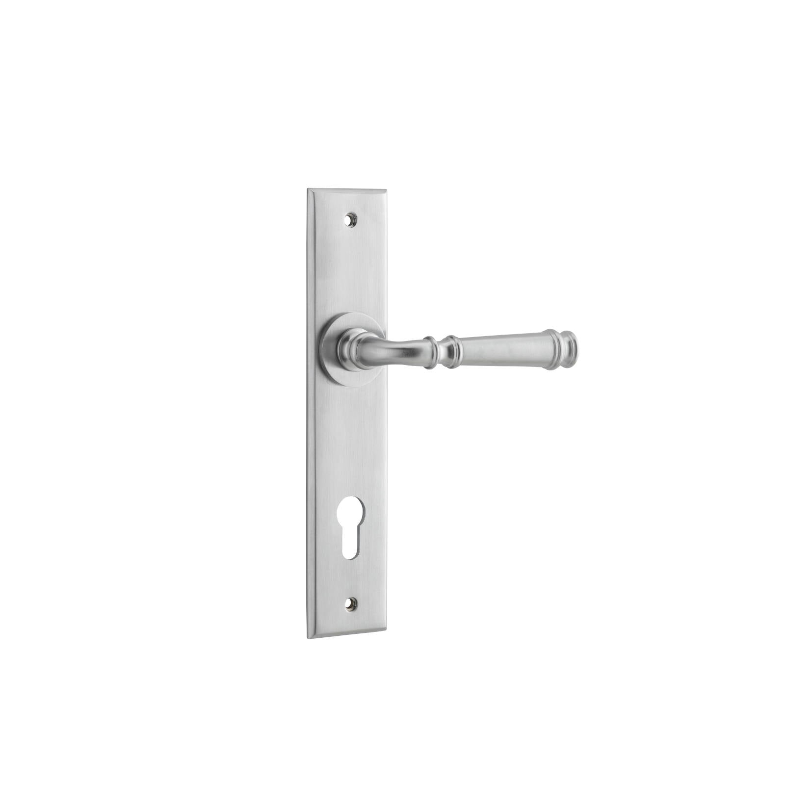 Verona Lever Brushed Chrome Chamfered Backplate