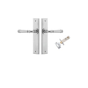 Verona Lever Chamfered  Backplate Passage Kit Brushed Chrome