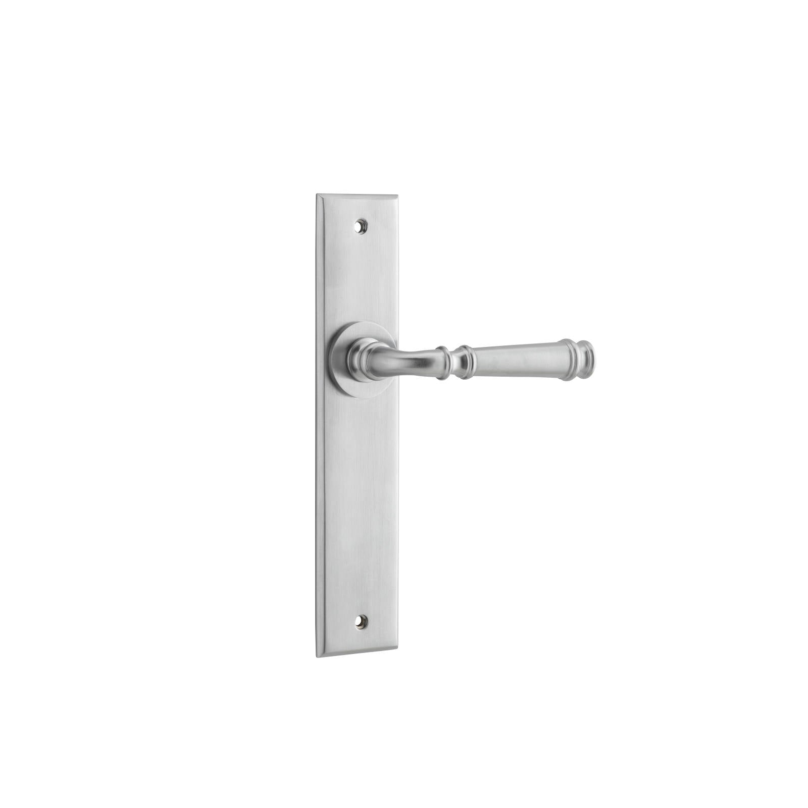 Verona Lever Brushed Chrome Chamfered Backplate