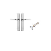 Annecy Lever Chamfered Backplate Passage Kit Brushed Chrome