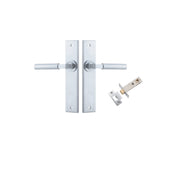 Berlin Lever Chamfered Backplate Passage Kit Brushed Chrome