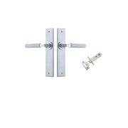 Brunswick Lever Chamfered Backplate Passage Kit Brushed Chrome