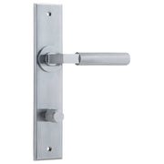 Brunswick Lever Brushed Chrome Chamfered Backplate