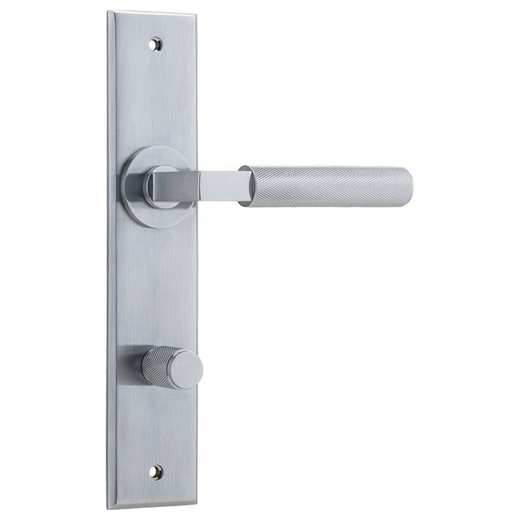 Brunswick Lever Brushed Chrome Chamfered Backplate