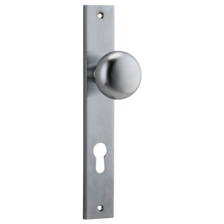 Cambridge Knob Rectangular Backplate Brushed Chrome