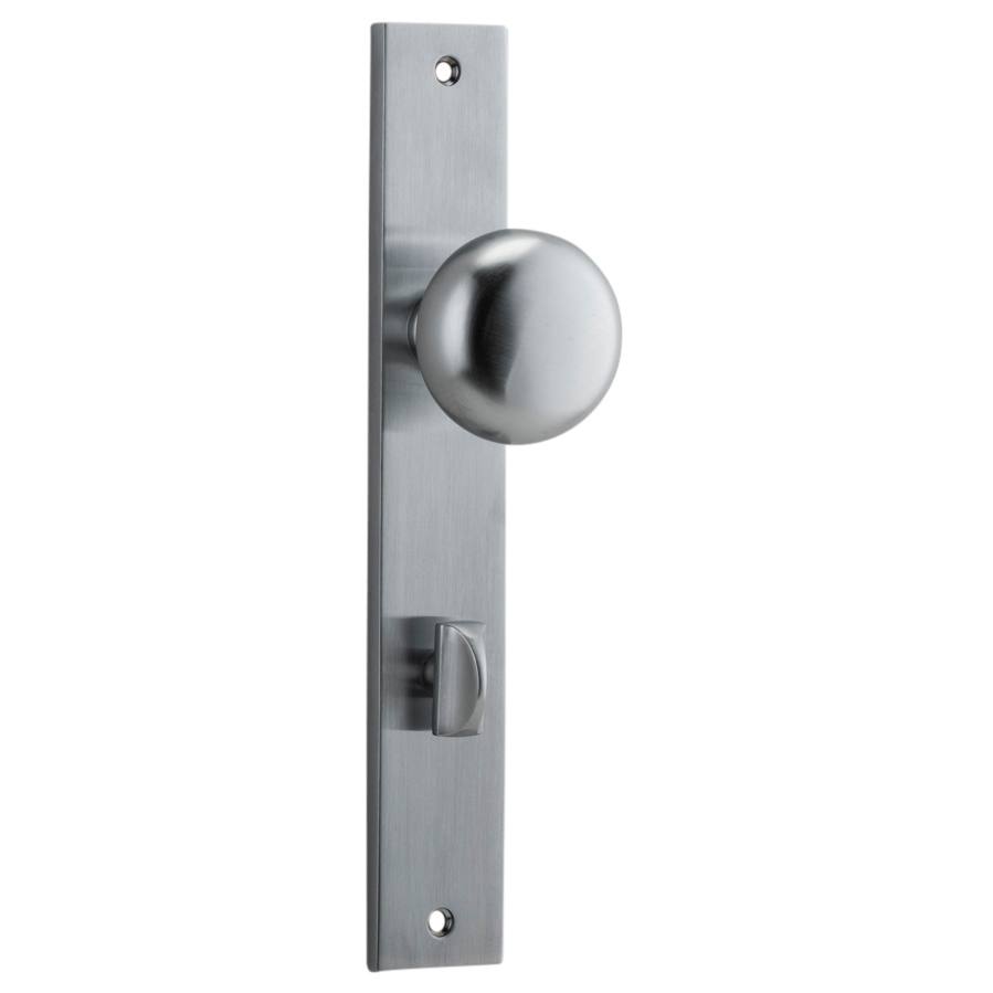 Cambridge Knob Rectangular Backplate Brushed Chrome