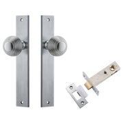 Guildford Knob Rectangular Backplate Passage Kit Brushed Chrome