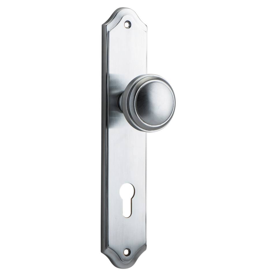 Paddington Knob Shouldered Backplate Brushed Chrome