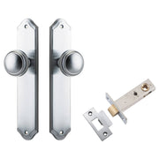 Paddington Knob Shouldered Backplate Passage Kit Brushed Chrome