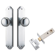 Cambridge Knob Shouldered Backplate Passage Kit Brushed Chrome