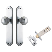 Guildford Knob Shouldered Backplate Passage Kit Brushed Chrome