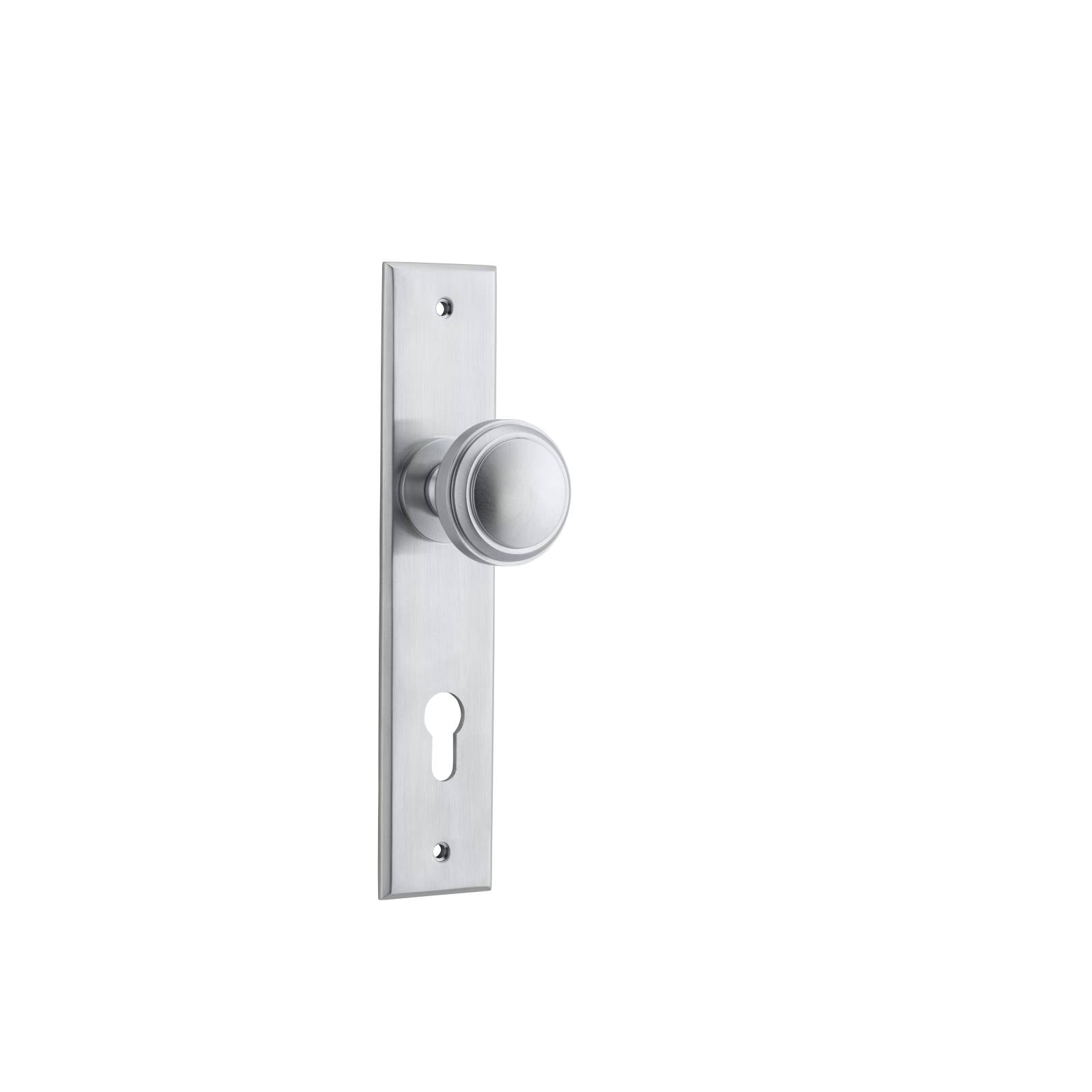 Paddington Knob Brushed Chrome Chamfered Backplate