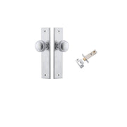 Paddington Knob Chamfered Backplate Passage Kit Brushed Chrome