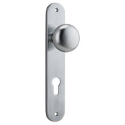 Cambridge Knob Oval Backplate Brushed Chrome