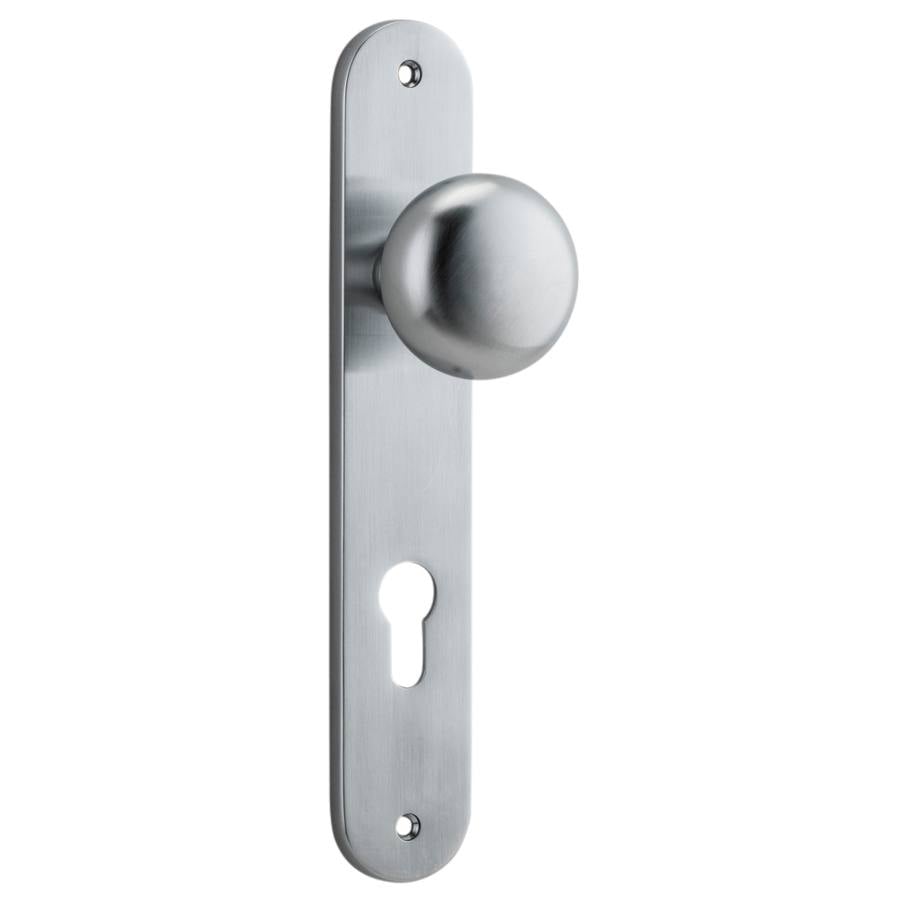 Cambridge Knob Oval Backplate Brushed Chrome