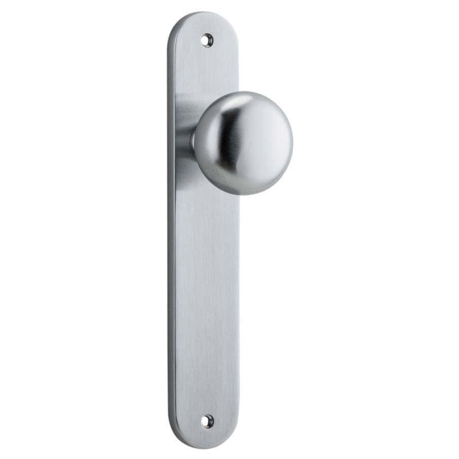 Cambridge Knob Oval Backplate Brushed Chrome