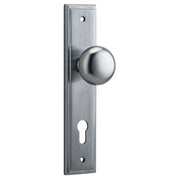 Cambridge Knob Stepped Backplate Brushed Chrome