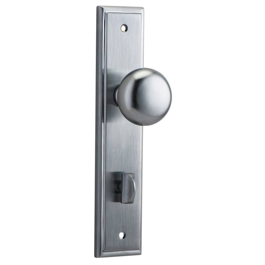 Cambridge Knob Stepped Backplate Brushed Chrome