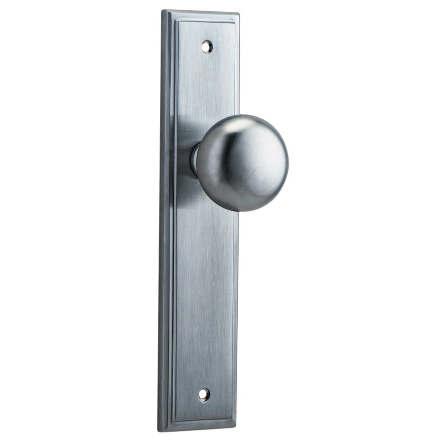 Cambridge Knob Stepped Backplate Brushed Chrome