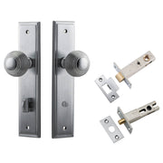 Guildford Knob Stepped Backplate Privacy Kit w Privacy Turn Brushed Chrome