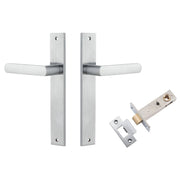 Osaka Lever Rectangular Backplate Passage Kit Brushed Chrome