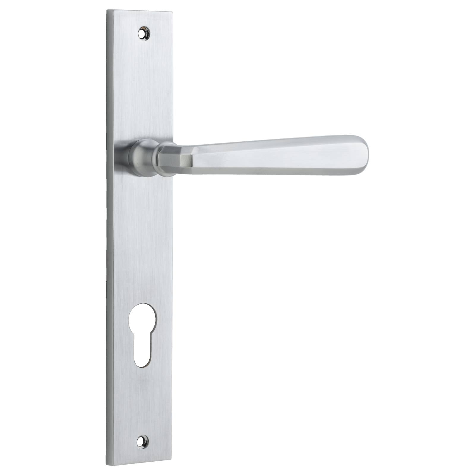 Copenhagen Lever Rectangular Backplate Brushed Chrome