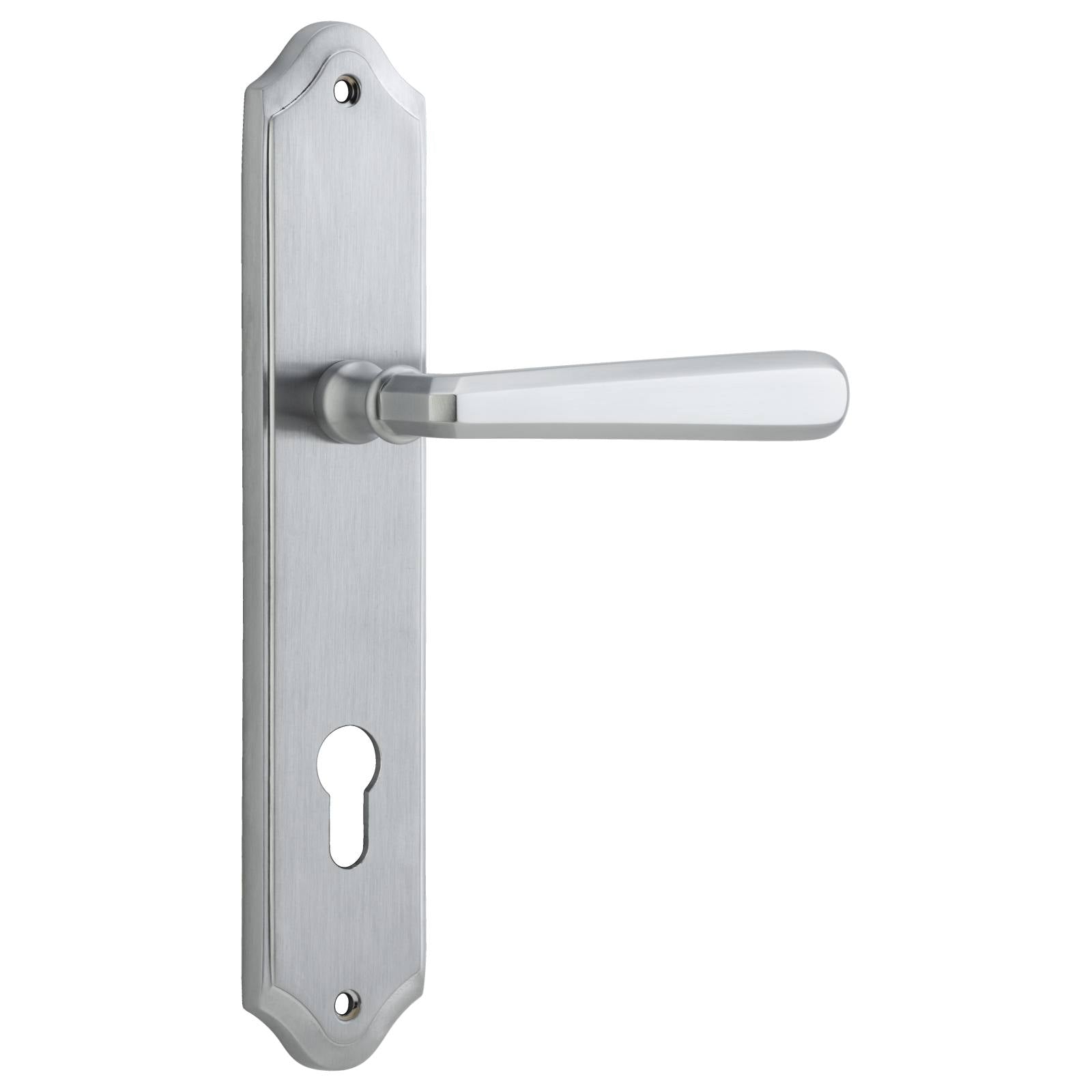 Copenhagen Lever Shouldered Backplate Brushed Chrome