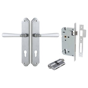 Copenhagen Lever Shouldered Backplate Entrance Kit w High Security Lock Brushed Chrome