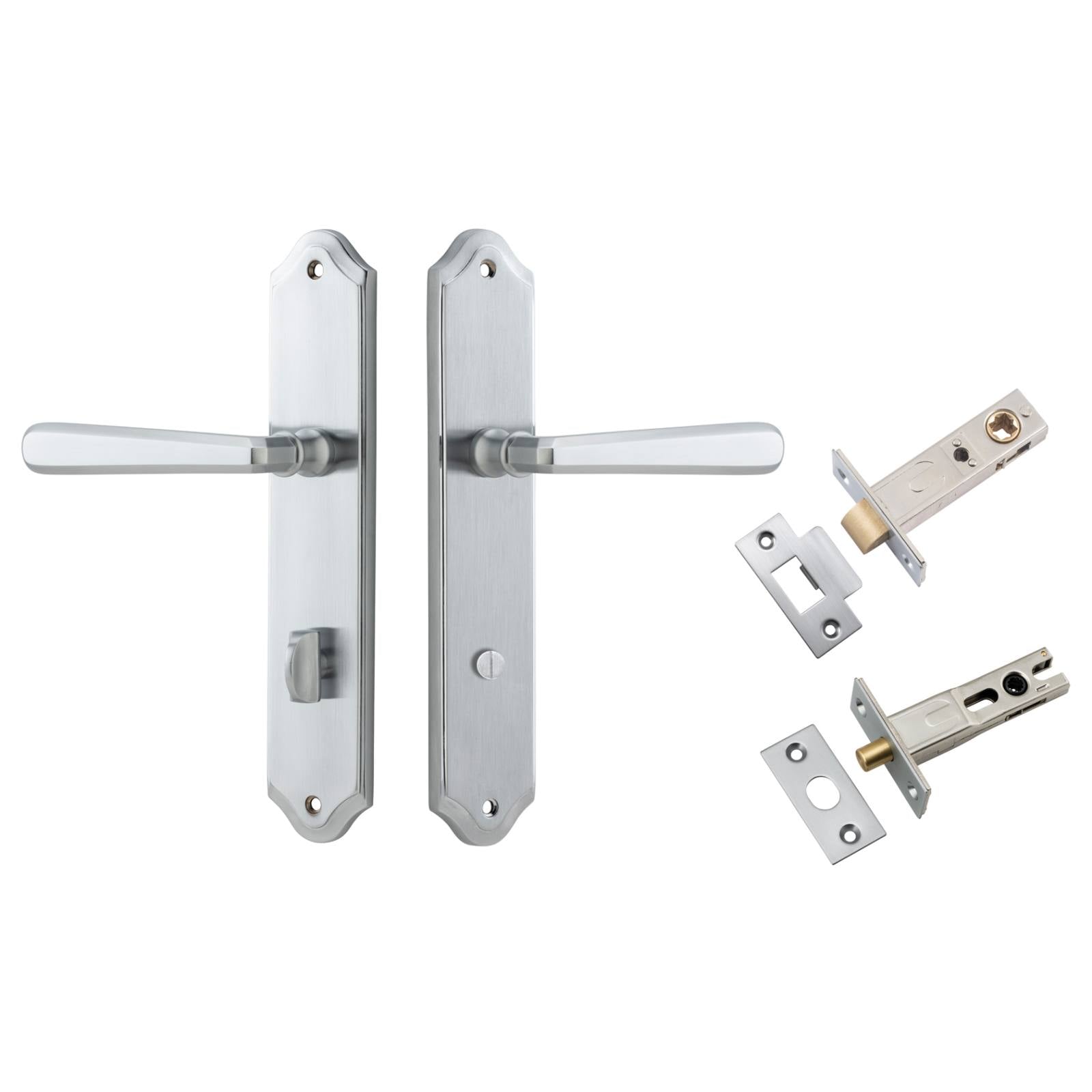Copenhagen Lever Shouldered Backplate Privacy Kit w Privacy Turn Brushed Chrome