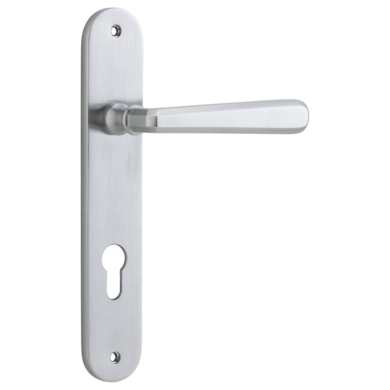 Copenhagen Lever Oval Backplate Brushed Chrome
