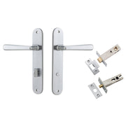 Copenhagen Lever Oval Backplate Privacy Kit w Privacy Turn Brushed Chrome