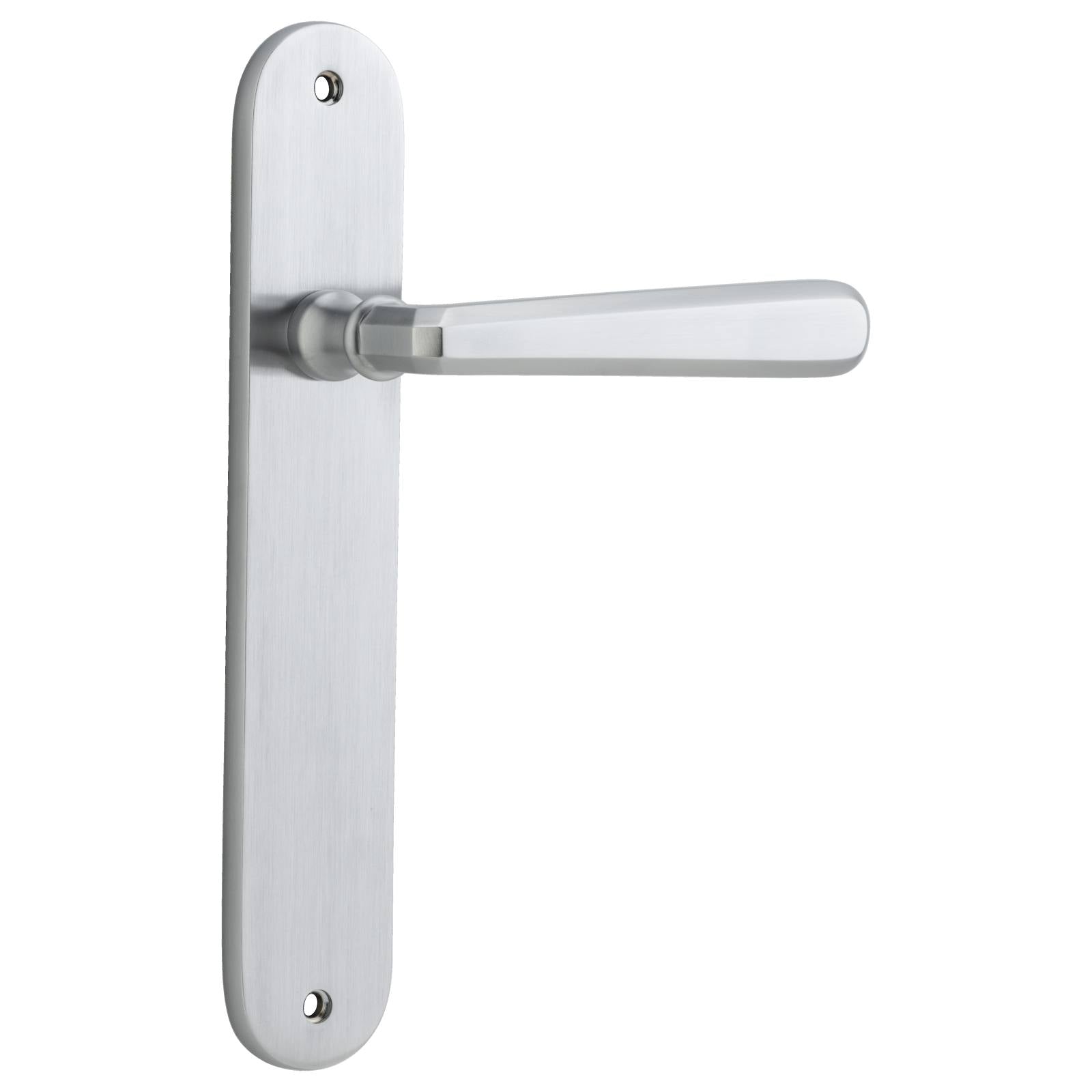 Copenhagen Lever Oval Backplate Brushed Chrome