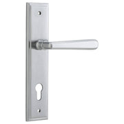 Copenhagen Lever Stepped Backplate Brushed Chrome