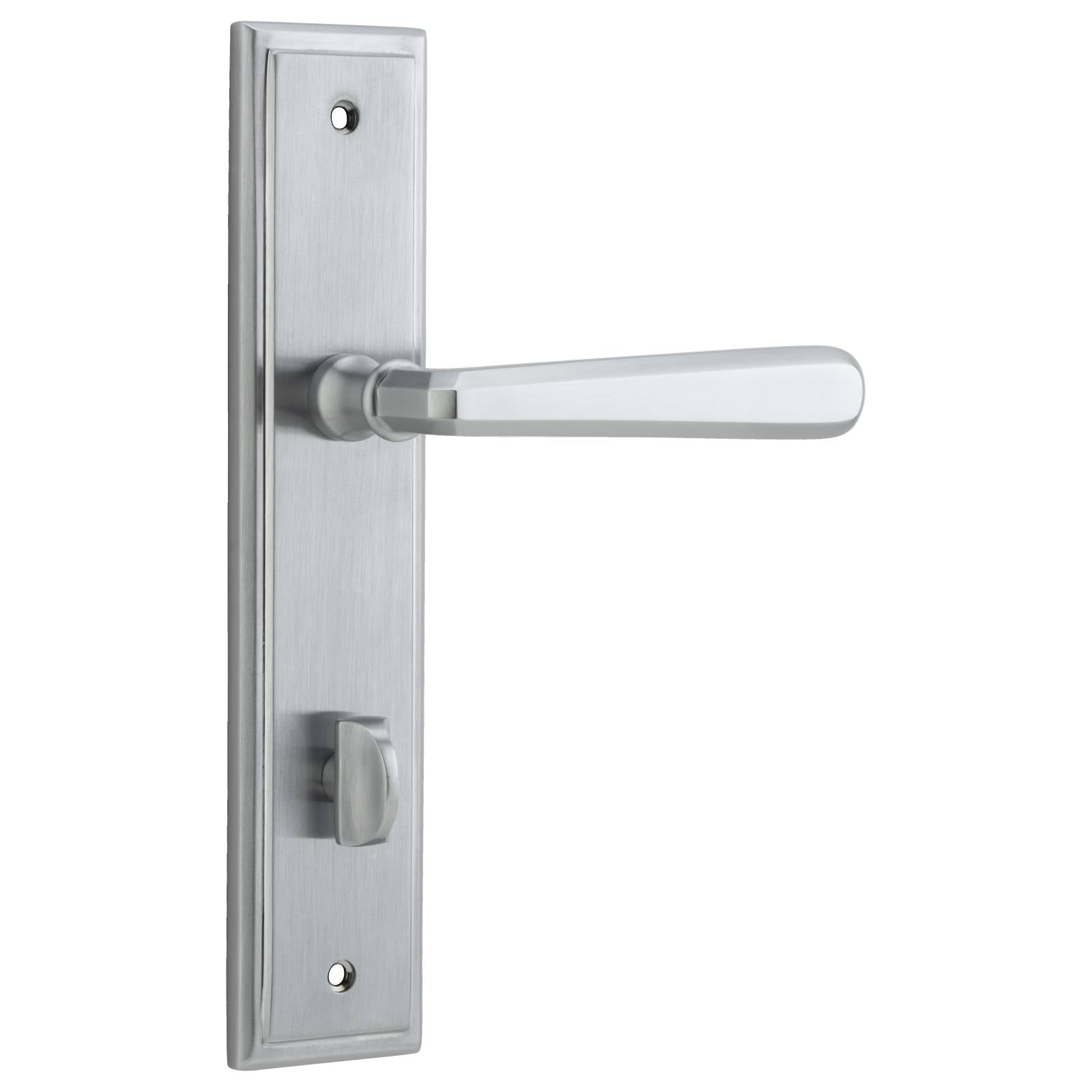 Copenhagen Lever Stepped Backplate Brushed Chrome