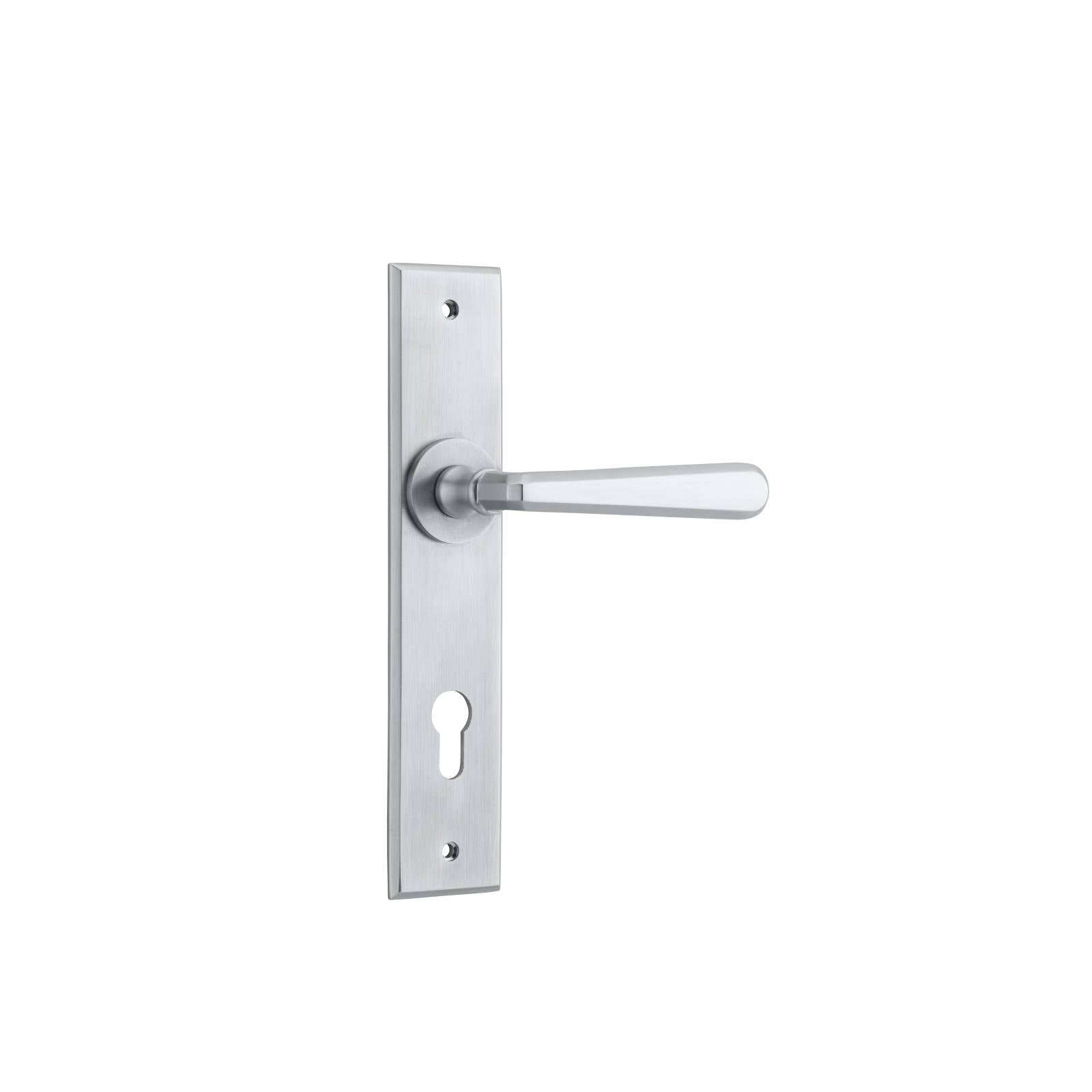 Copenhagen Lever Brushed Chrome Chamfered Backplate