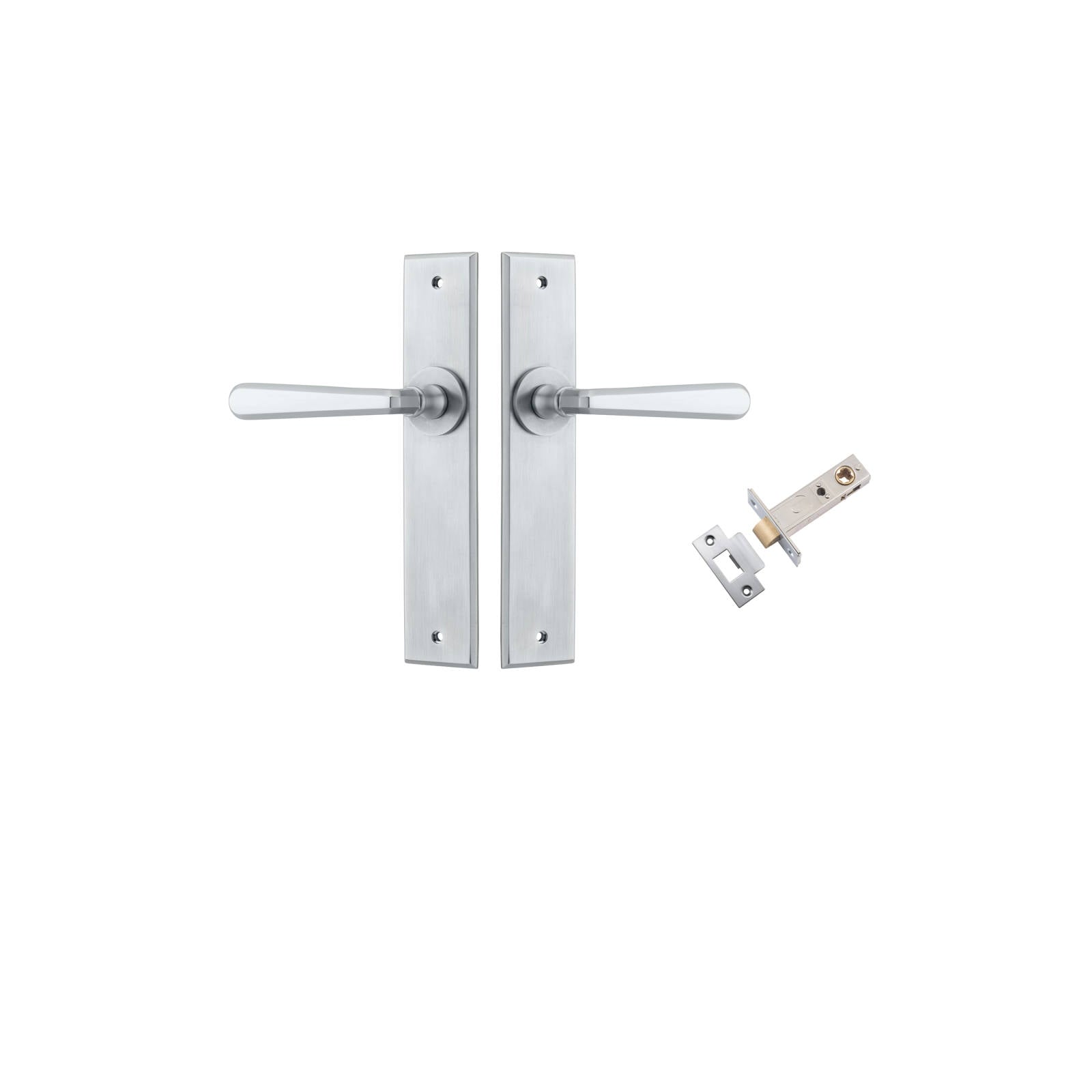 Copenhagen Lever Chamfered Backplate Passage Kit Brushed Chrome