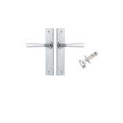 Copenhagen Lever Chamfered Backplate Passage Kit Brushed Chrome