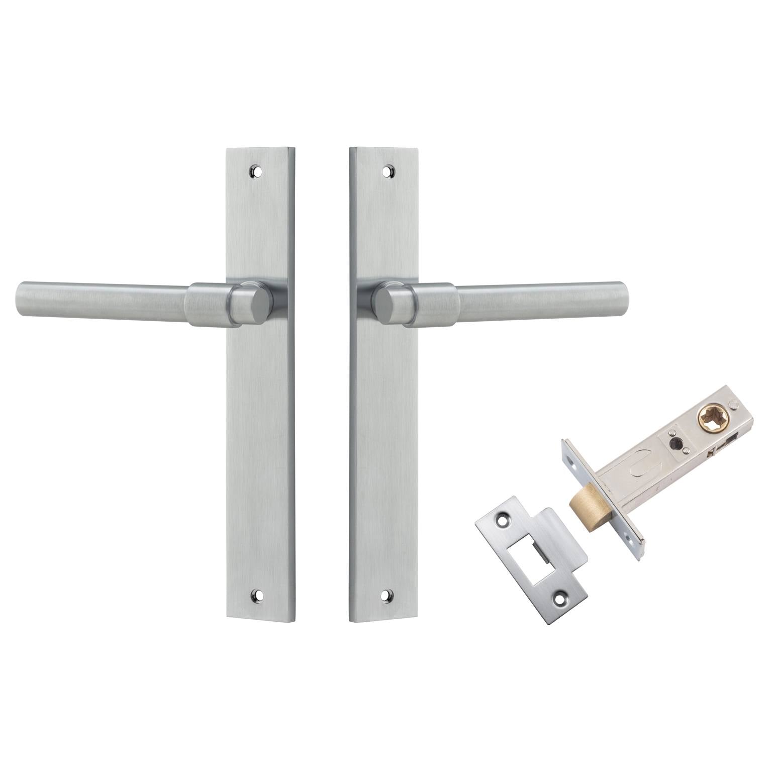 Helsinki Lever Rectangular Backplate Passage Kit Brushed Chrome