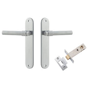 Helsinki Lever Oval Backplate Passage Kit Brushed Chrome