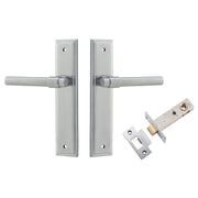 Helsinki Lever Stepped Backplate Passage Kit Brushed Chrome