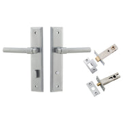 Helsinki Lever Stepped Backplate Privacy Kit w Privacy Turn Brushed Chrome