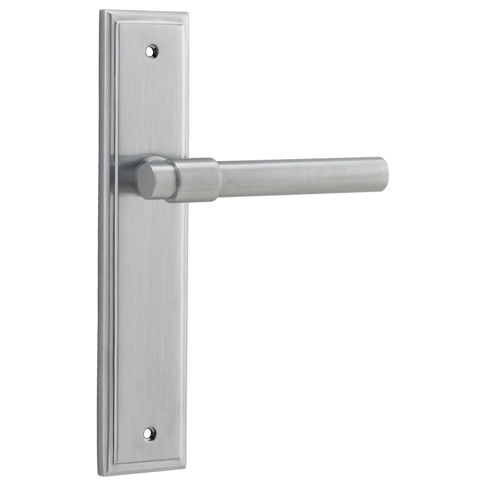 Helsinki Lever Stepped Backplate Brushed Chrome