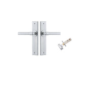 Helsinki Lever Chamfered Backplate Passage Kit Brushed Chrome
