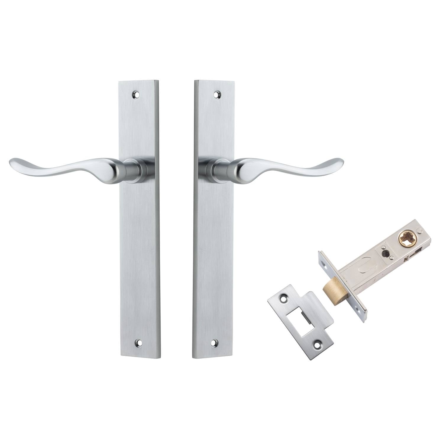 Stirling Lever Rectangular Backplate Passage Kit Brushed Chrome