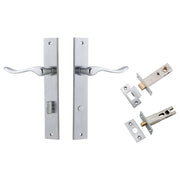 Stirling Lever Rectangular Backplate Privacy Kit w Privacy Turn Brushed Chrome