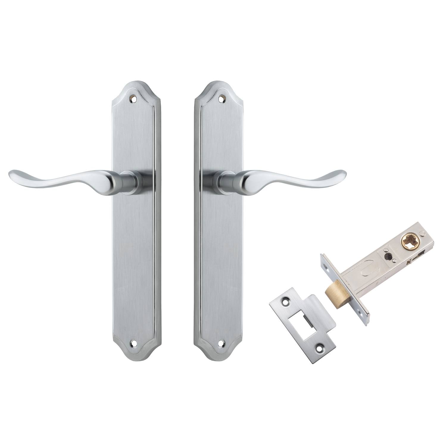 Stirling Lever Shouldered Backplate Passage Kit Brushed Chrome