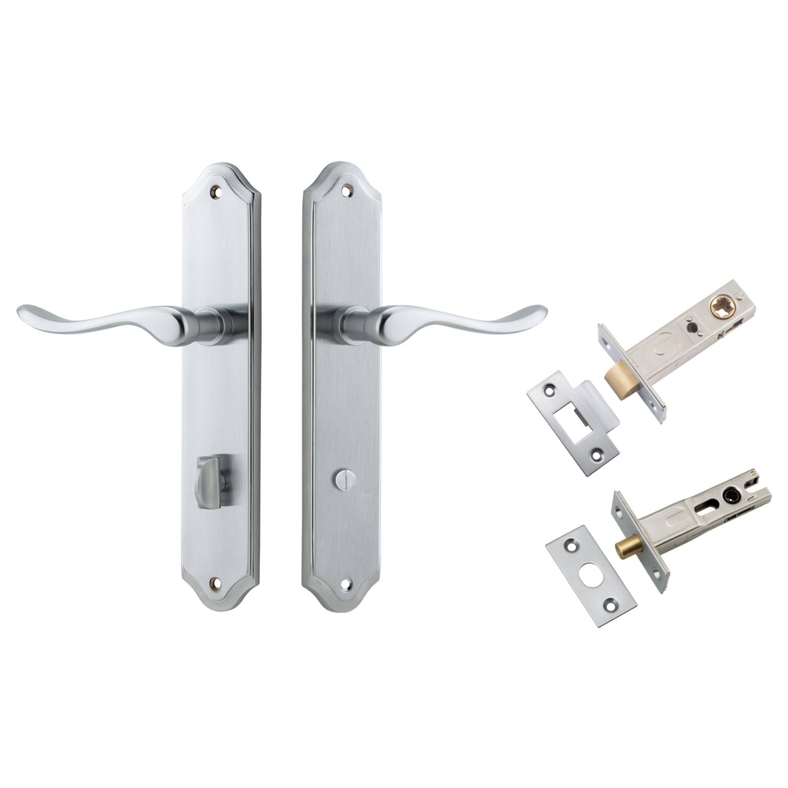 Stirling Lever Shouldered Backplate Privacy Kit w Privacy Turn Brushed Chrome