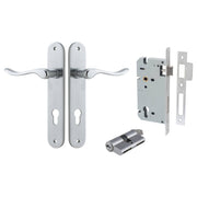 Stirling Lever Oval Backplate Entrance Kit w High Security Lock Brushed Chrome